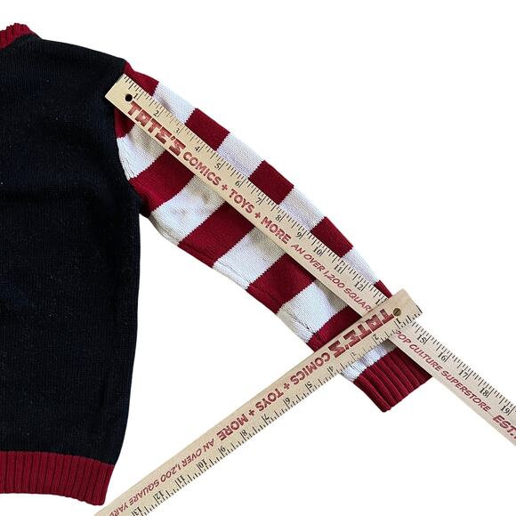 Vintage Kids Ugly Christmas Sweater Santa Hockey Knit Red Green - Picture 4 of 5